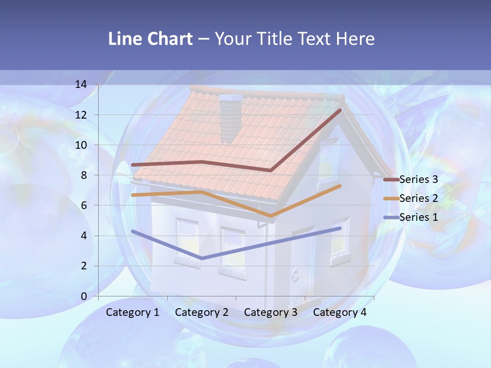 A House Surrounded By Bubbles With A Blue Sky In The Background PowerPoint Template