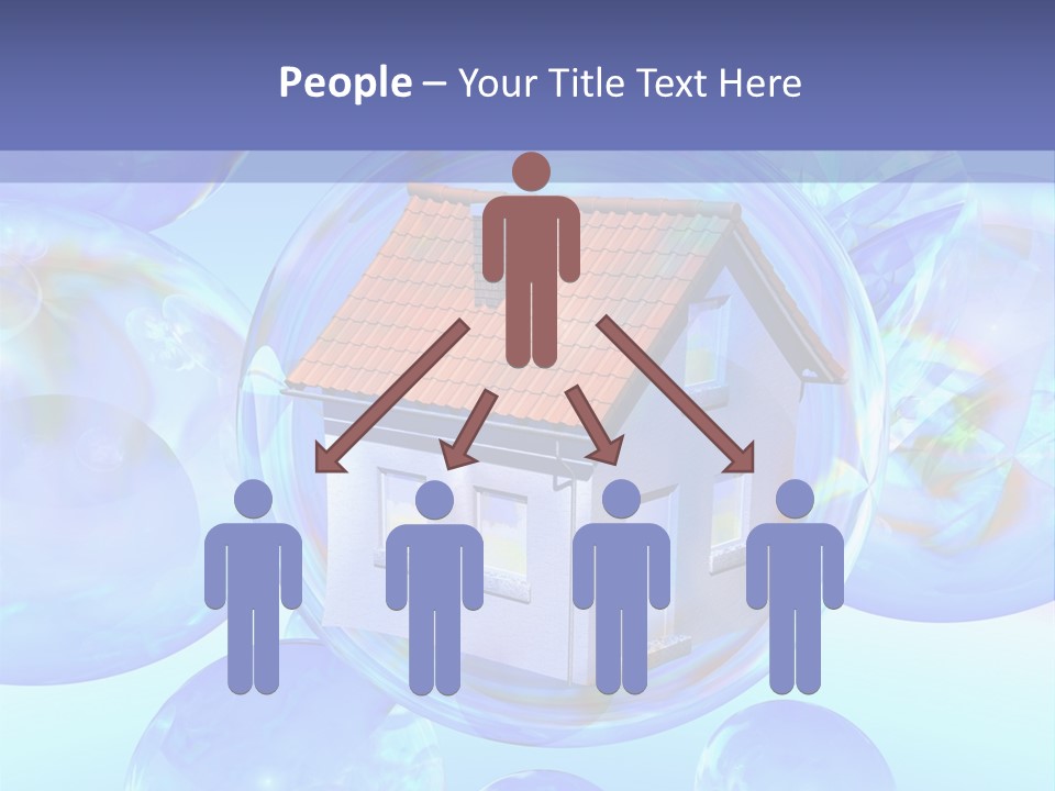A House Surrounded By Bubbles With A Blue Sky In The Background PowerPoint Template