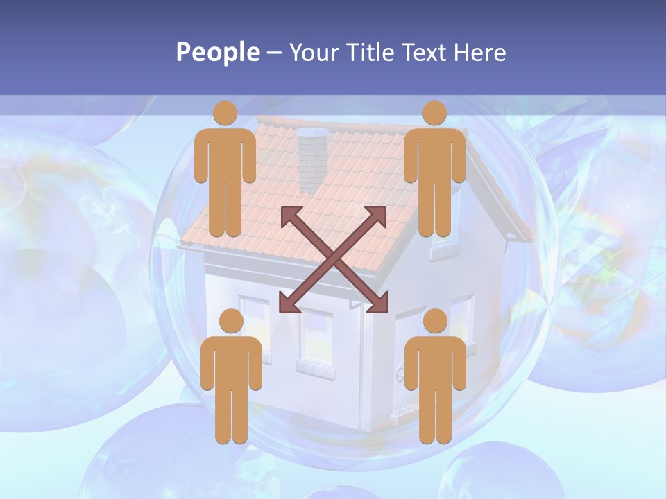 A House Surrounded By Bubbles With A Blue Sky In The Background PowerPoint Template