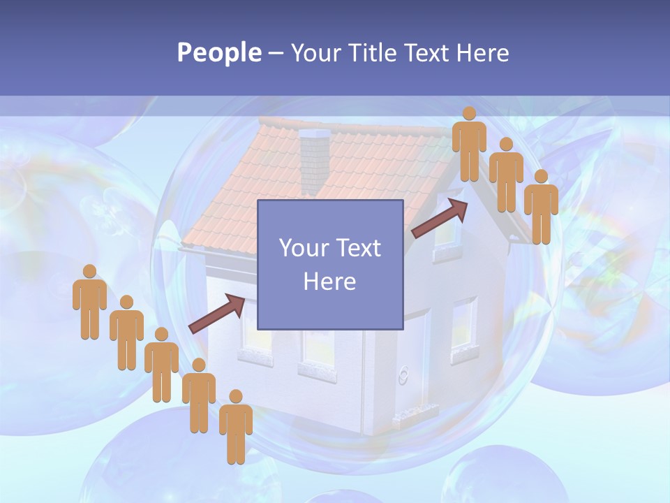 A House Surrounded By Bubbles With A Blue Sky In The Background PowerPoint Template