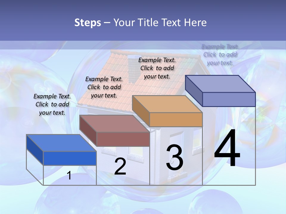 A House Surrounded By Bubbles With A Blue Sky In The Background PowerPoint Template
