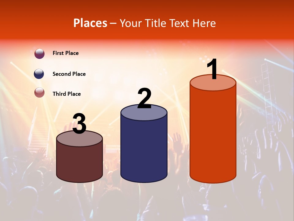 A Crowd Of People At A Concert With Their Hands Up PowerPoint Template