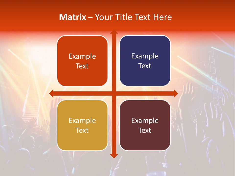 A Crowd Of People At A Concert With Their Hands Up PowerPoint Template