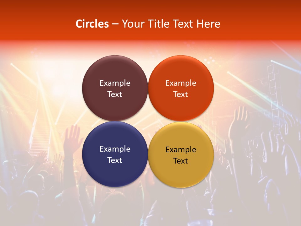 A Crowd Of People At A Concert With Their Hands Up PowerPoint Template