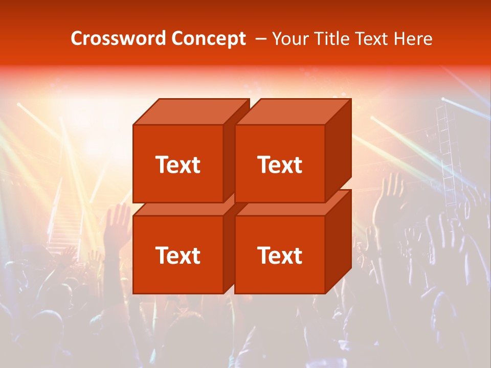 A Crowd Of People At A Concert With Their Hands Up PowerPoint Template