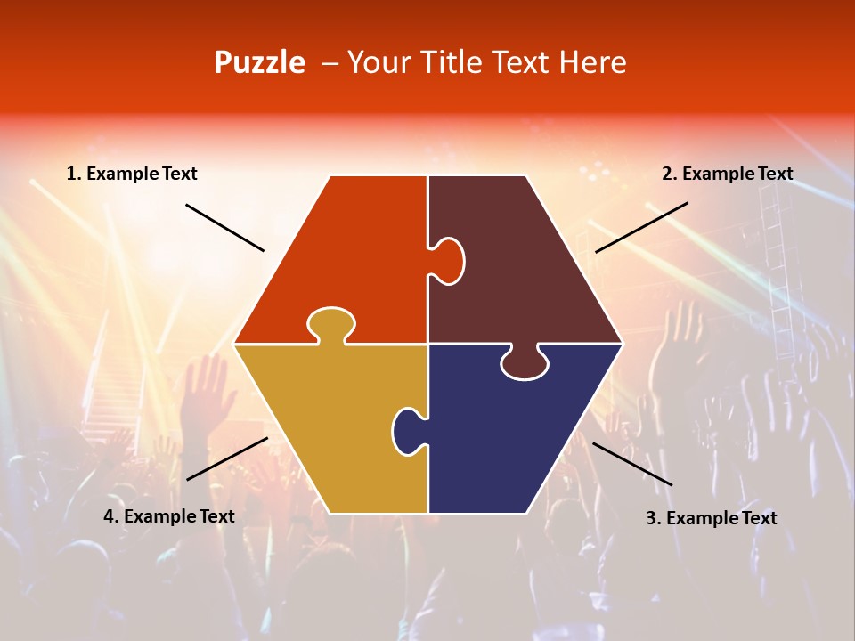 A Crowd Of People At A Concert With Their Hands Up PowerPoint Template