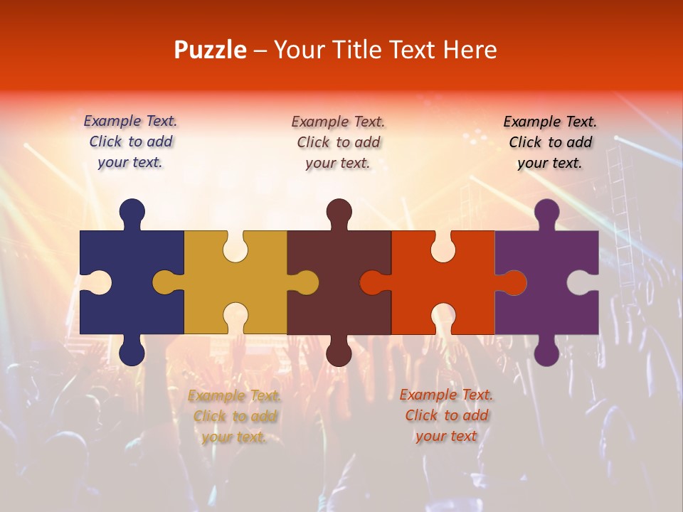 A Crowd Of People At A Concert With Their Hands Up PowerPoint Template