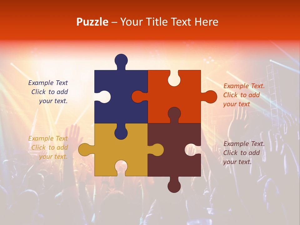 A Crowd Of People At A Concert With Their Hands Up PowerPoint Template