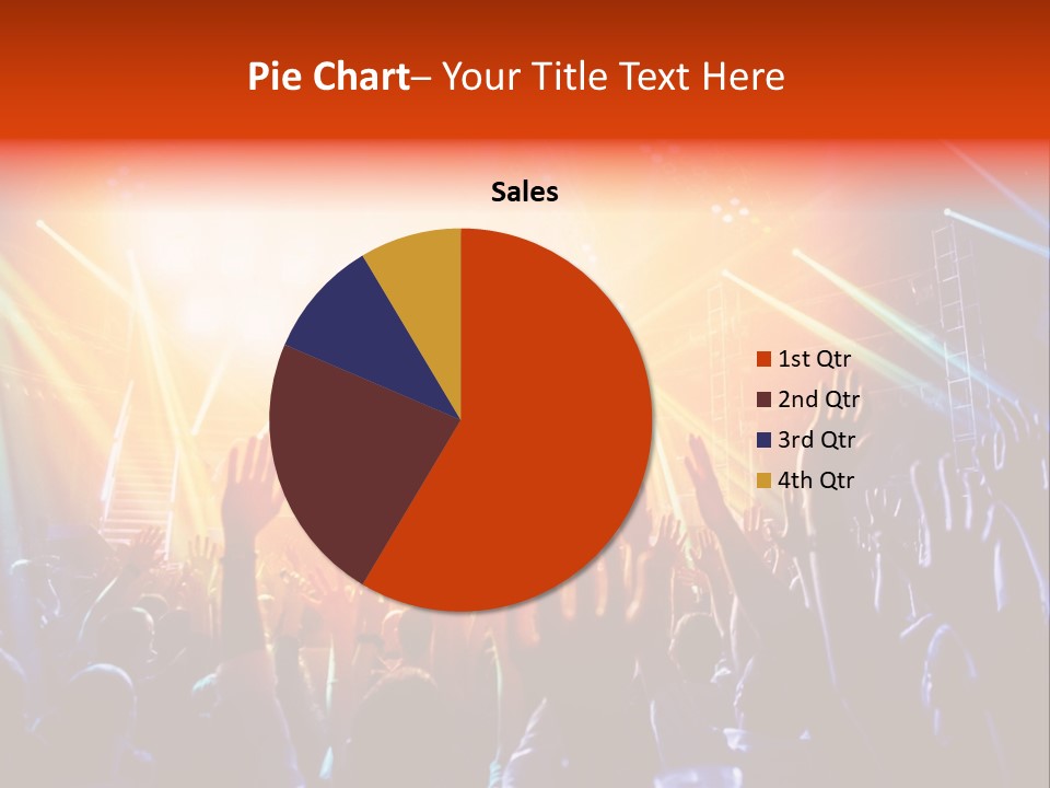 A Crowd Of People At A Concert With Their Hands Up PowerPoint Template