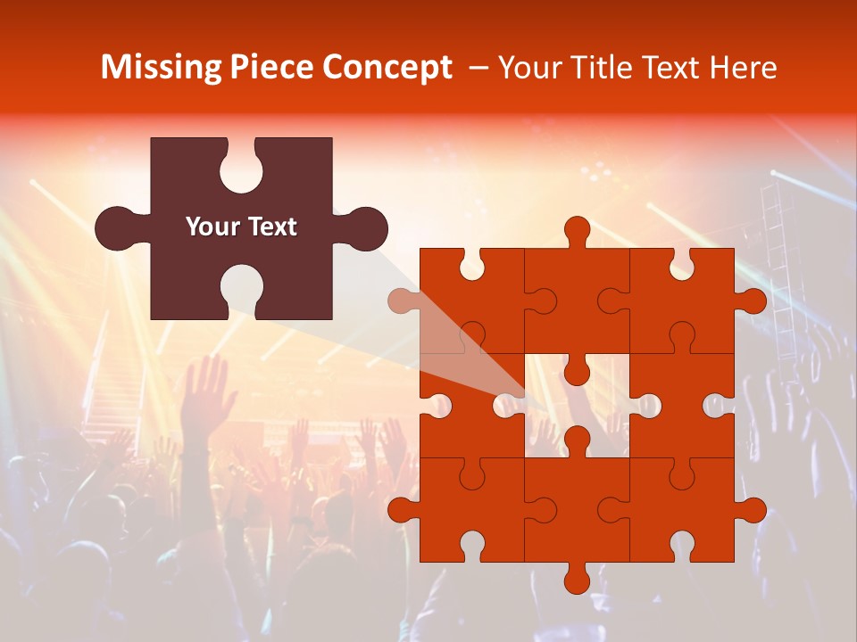 A Crowd Of People At A Concert With Their Hands Up PowerPoint Template