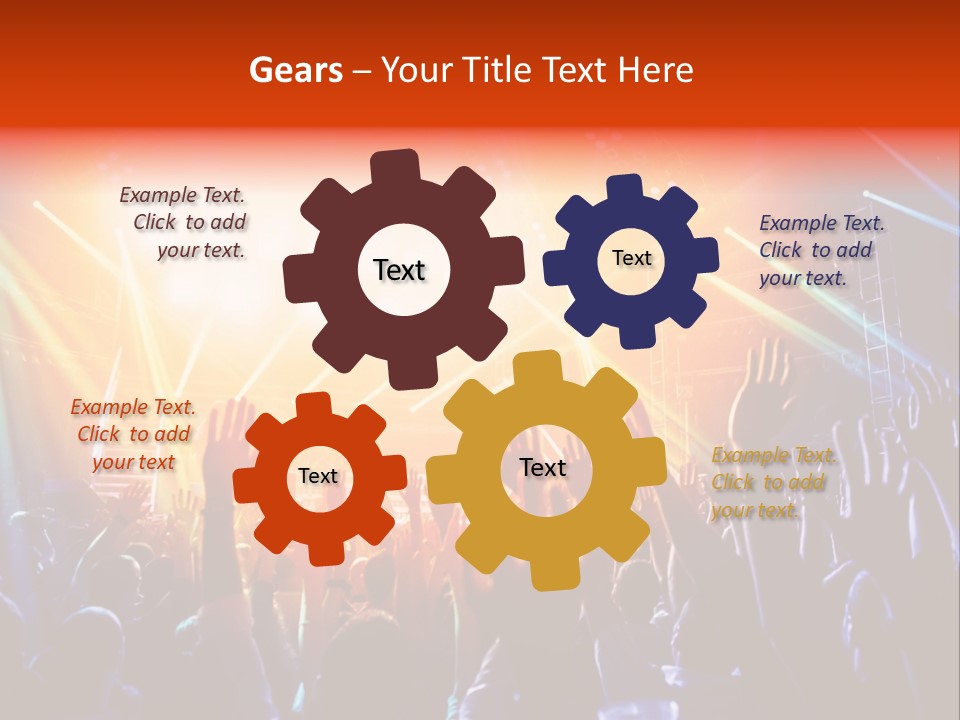 A Crowd Of People At A Concert With Their Hands Up PowerPoint Template