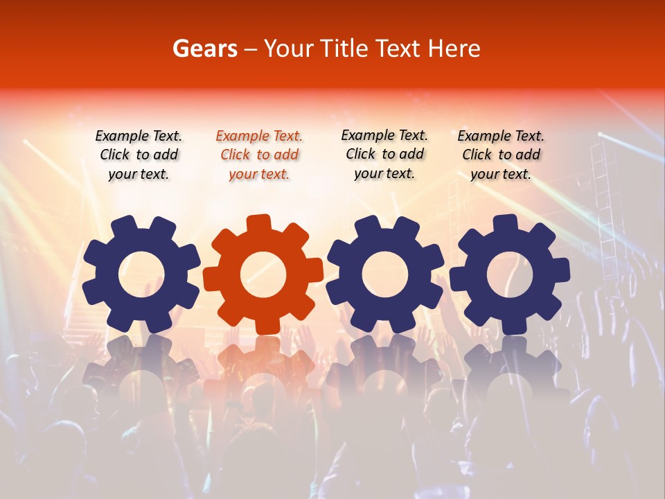 A Crowd Of People At A Concert With Their Hands Up PowerPoint Template