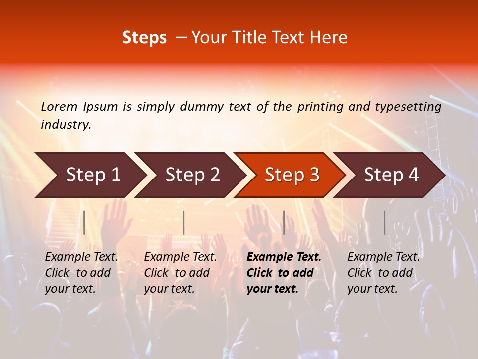 A Crowd Of People At A Concert With Their Hands Up PowerPoint Template