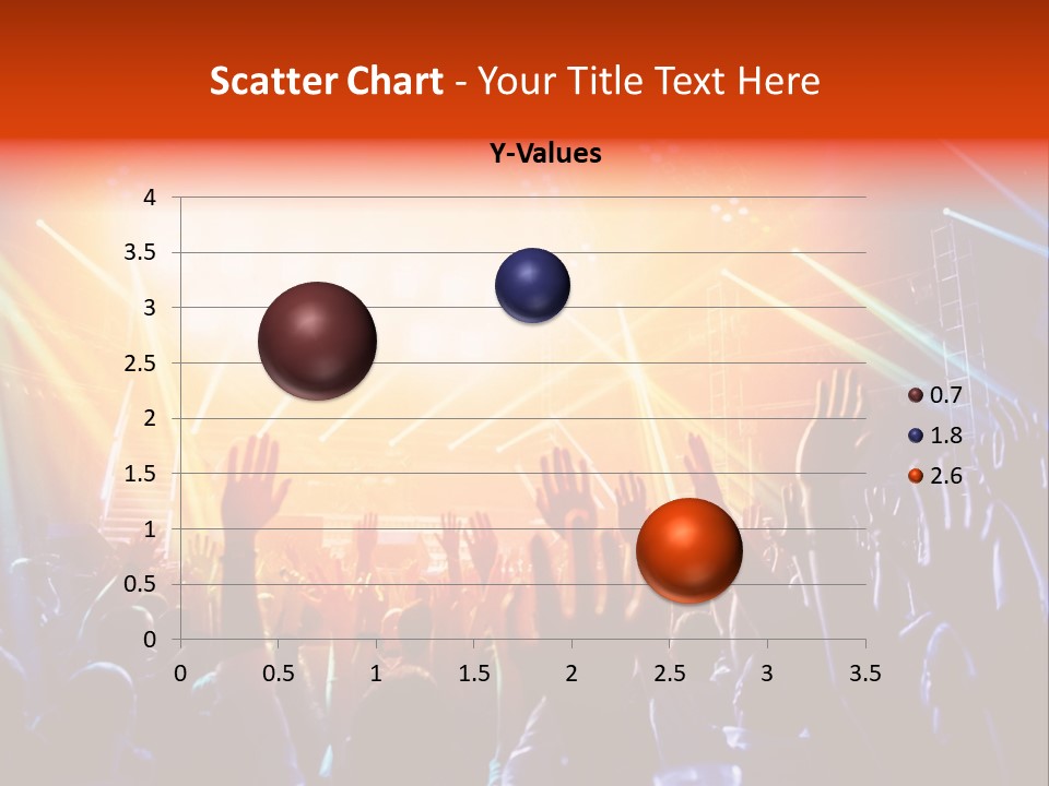 A Crowd Of People At A Concert With Their Hands Up PowerPoint Template