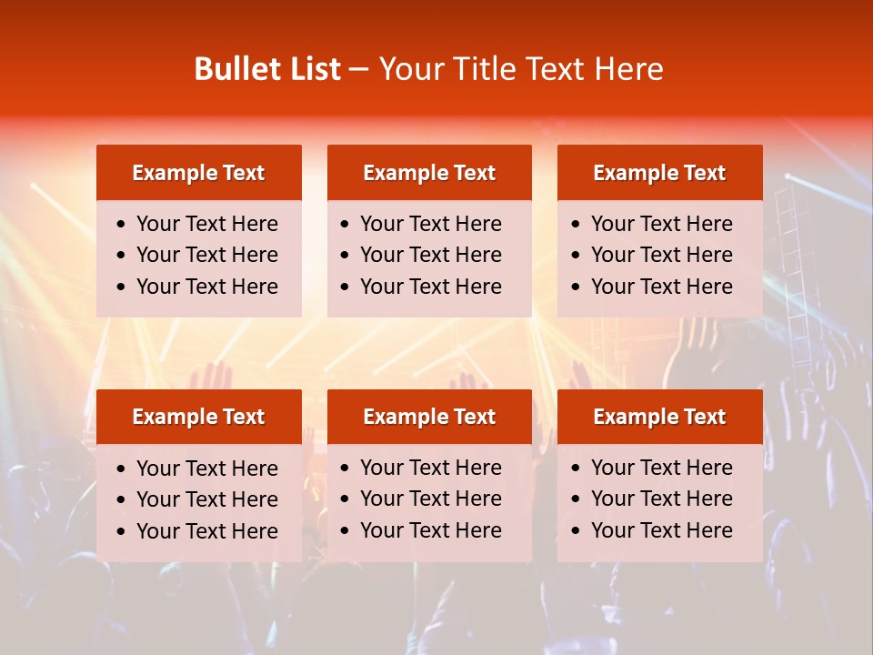 A Crowd Of People At A Concert With Their Hands Up PowerPoint Template