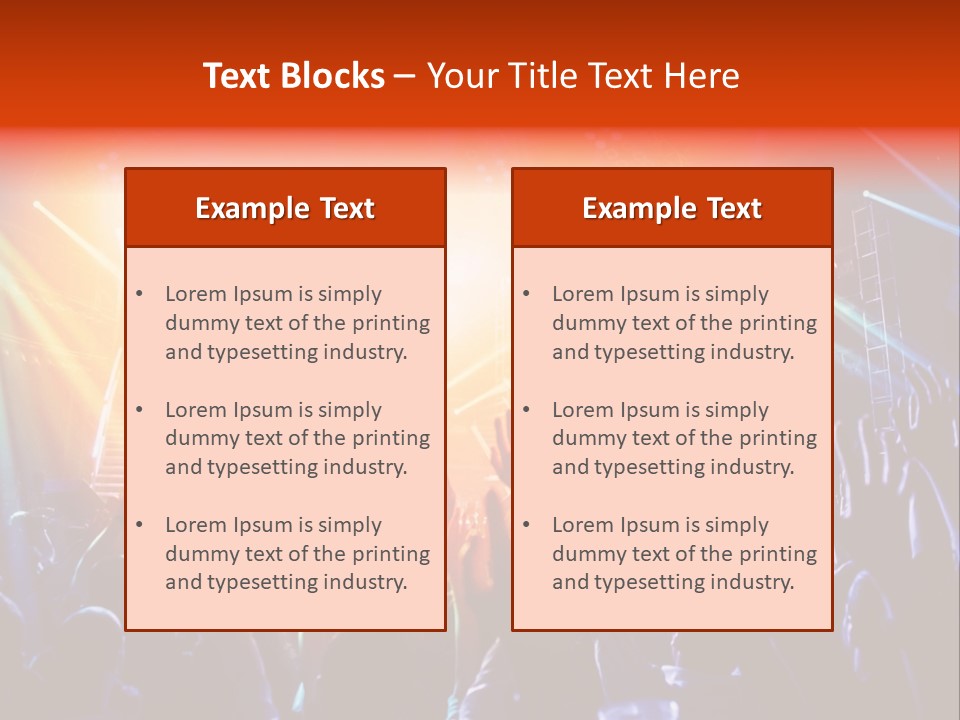 A Crowd Of People At A Concert With Their Hands Up PowerPoint Template