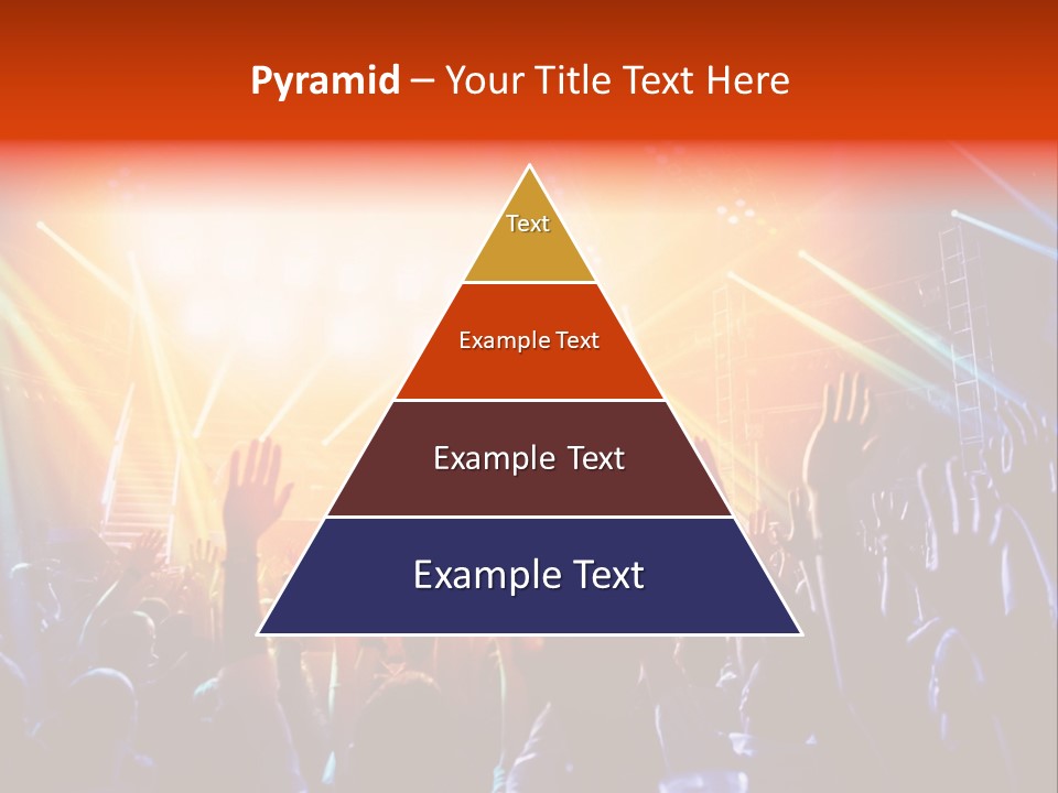A Crowd Of People At A Concert With Their Hands Up PowerPoint Template