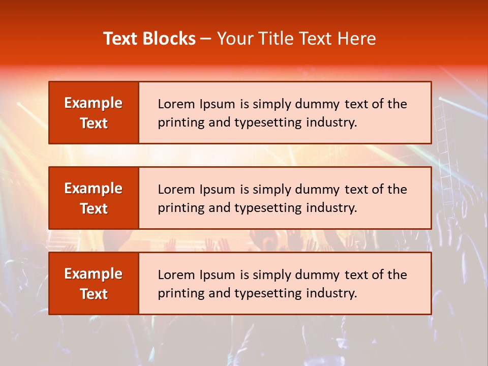 A Crowd Of People At A Concert With Their Hands Up PowerPoint Template