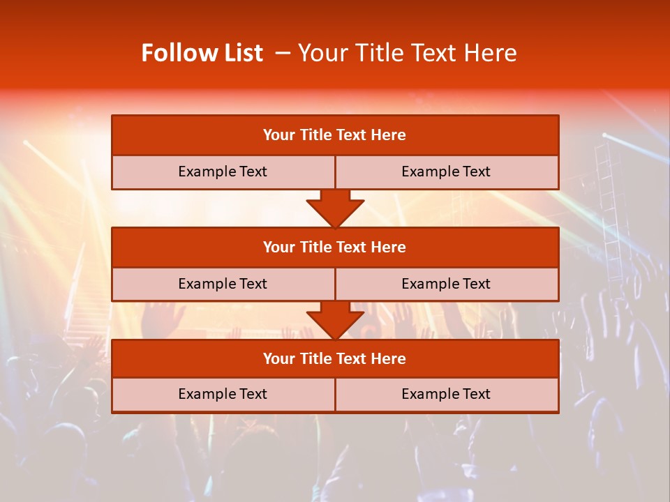 A Crowd Of People At A Concert With Their Hands Up PowerPoint Template