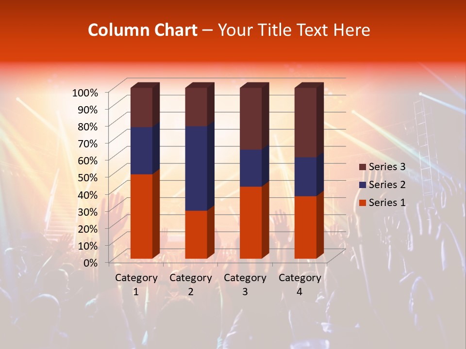 A Crowd Of People At A Concert With Their Hands Up PowerPoint Template