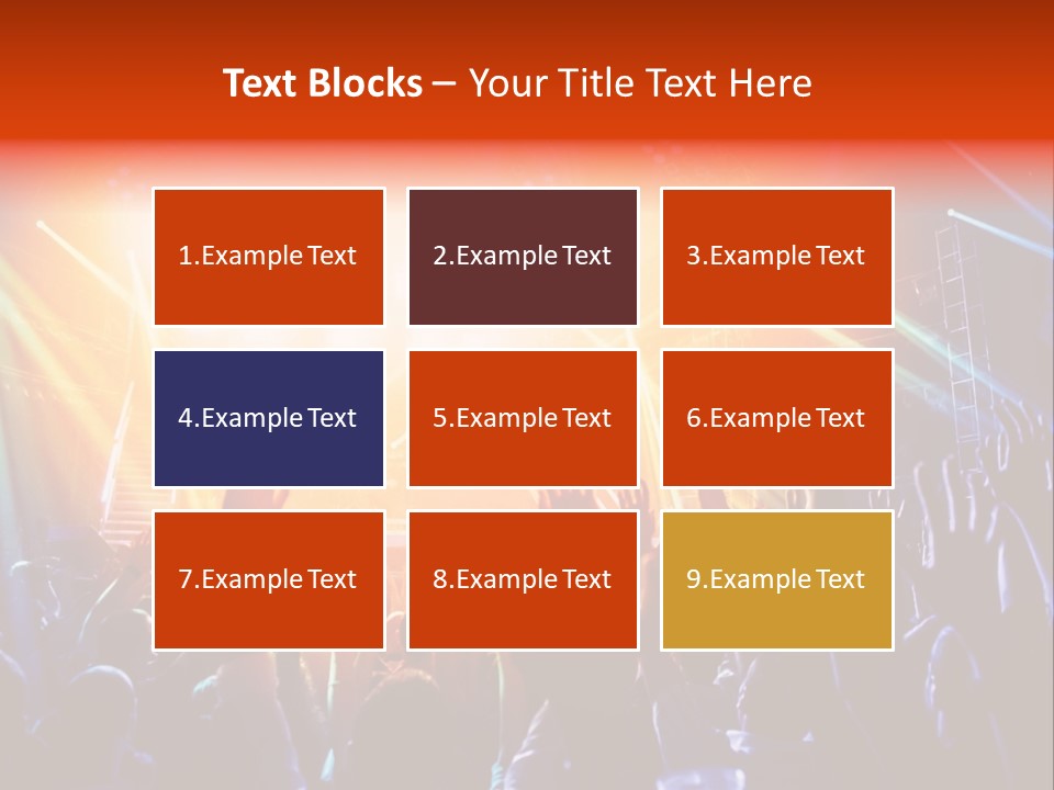 A Crowd Of People At A Concert With Their Hands Up PowerPoint Template