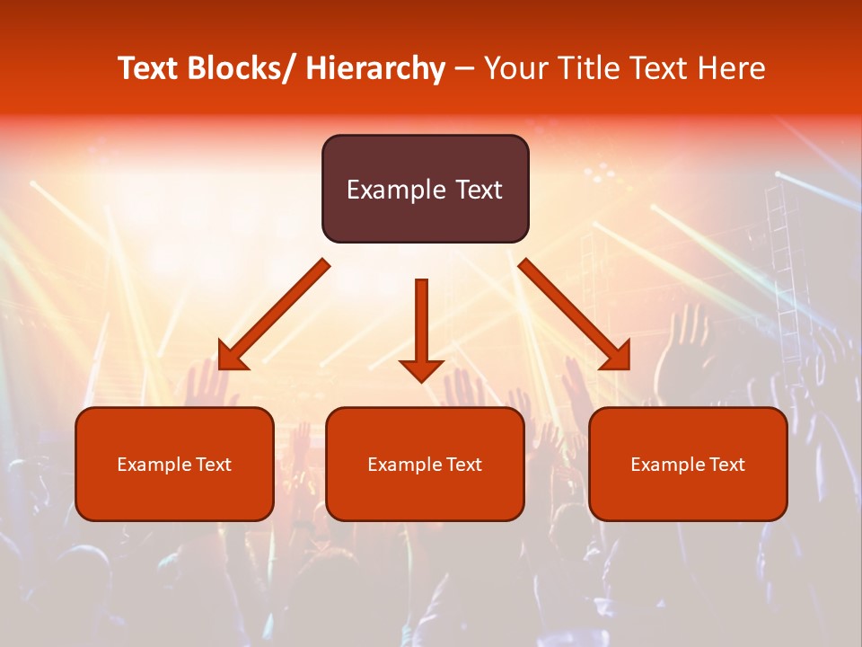 A Crowd Of People At A Concert With Their Hands Up PowerPoint Template