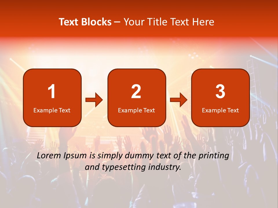 A Crowd Of People At A Concert With Their Hands Up PowerPoint Template