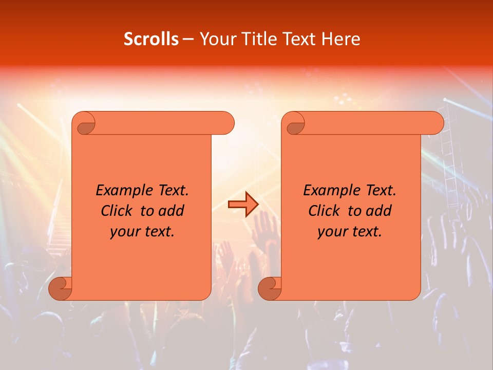 A Crowd Of People At A Concert With Their Hands Up PowerPoint Template