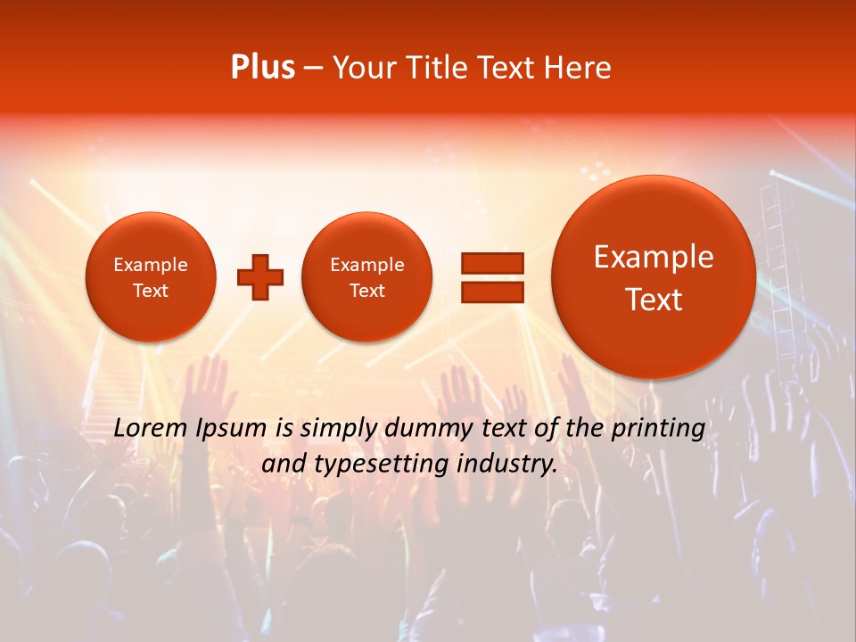 A Crowd Of People At A Concert With Their Hands Up PowerPoint Template