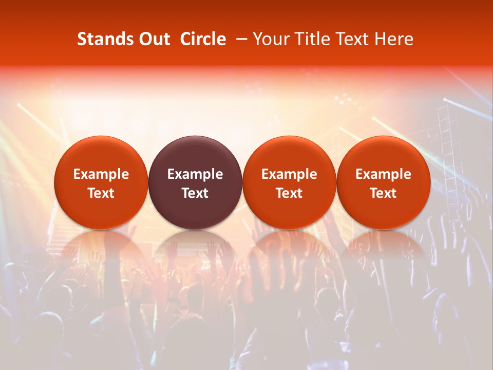 A Crowd Of People At A Concert With Their Hands Up PowerPoint Template