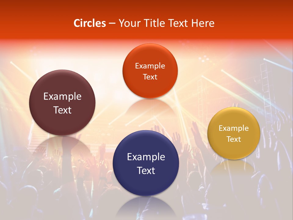 A Crowd Of People At A Concert With Their Hands Up PowerPoint Template