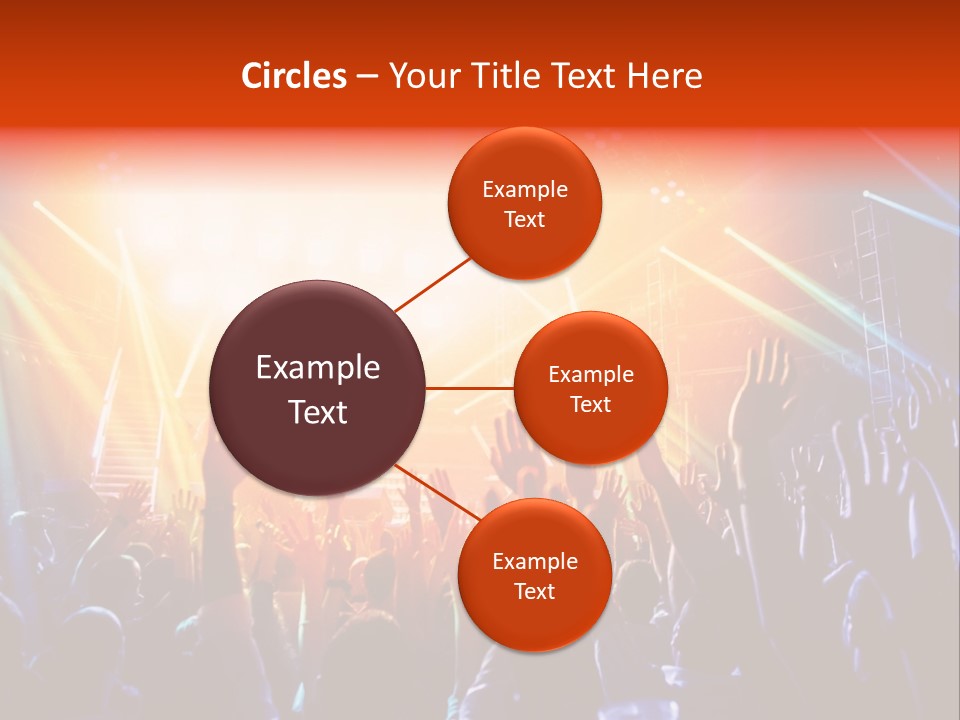 A Crowd Of People At A Concert With Their Hands Up PowerPoint Template