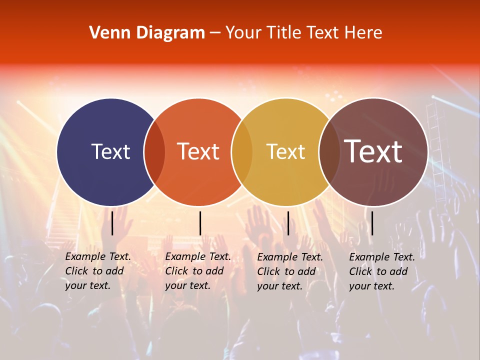 A Crowd Of People At A Concert With Their Hands Up PowerPoint Template