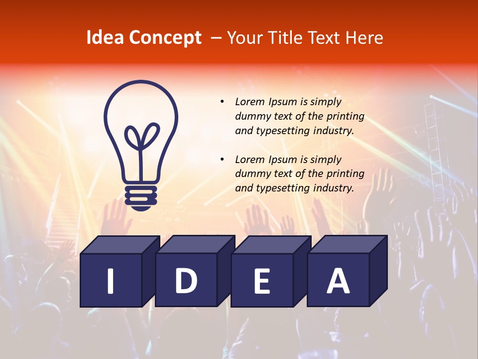 A Crowd Of People At A Concert With Their Hands Up PowerPoint Template