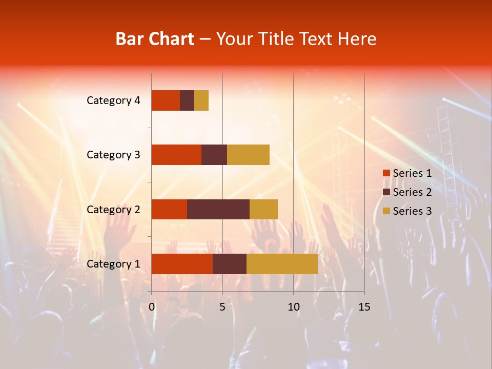 A Crowd Of People At A Concert With Their Hands Up PowerPoint Template