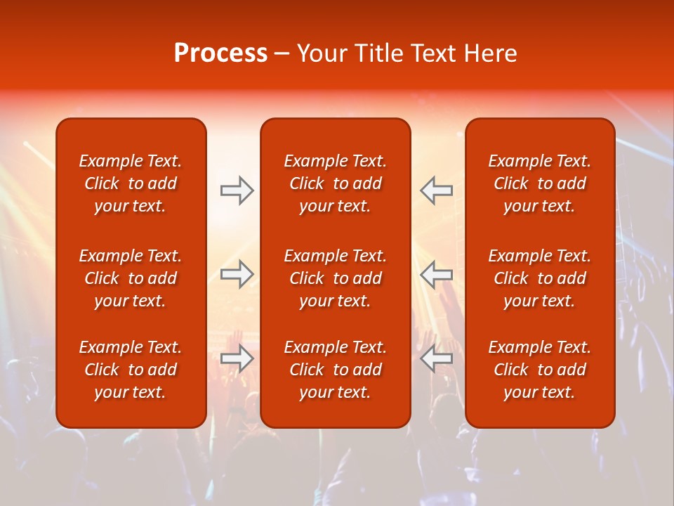 A Crowd Of People At A Concert With Their Hands Up PowerPoint Template
