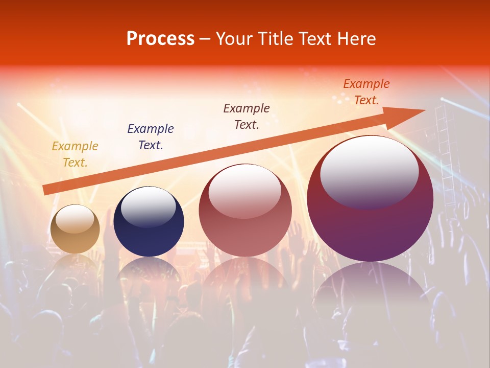 A Crowd Of People At A Concert With Their Hands Up PowerPoint Template