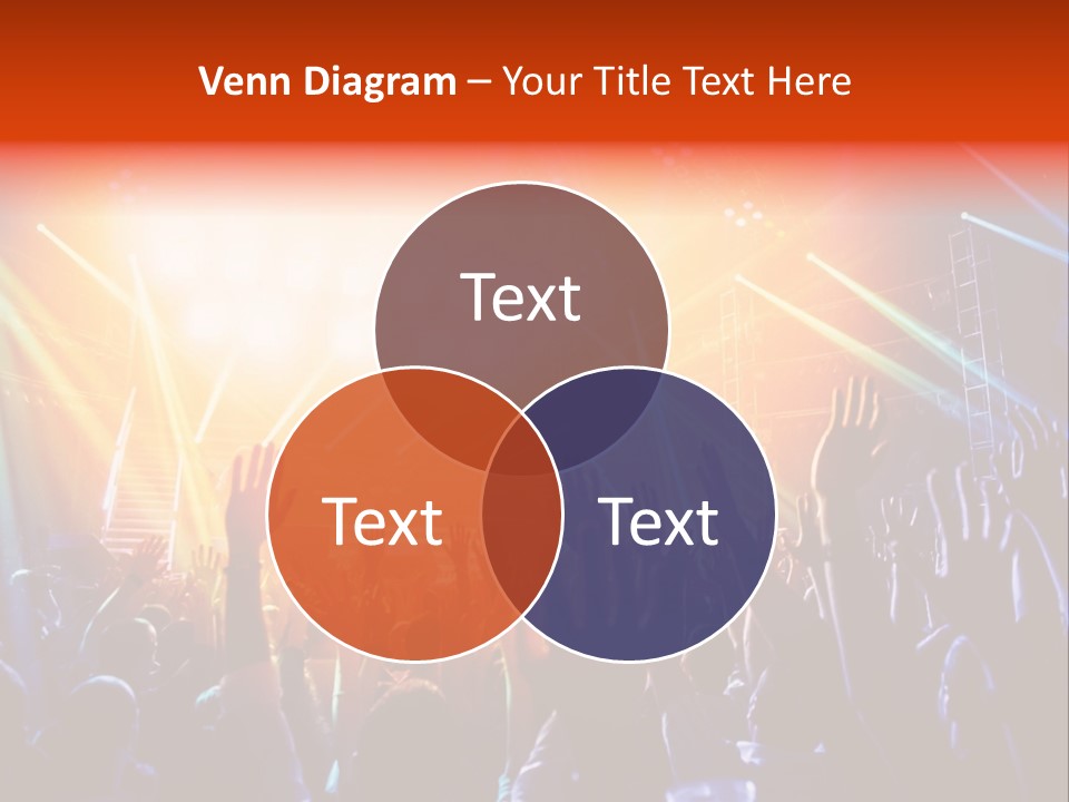 A Crowd Of People At A Concert With Their Hands Up PowerPoint Template