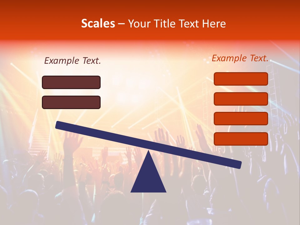 A Crowd Of People At A Concert With Their Hands Up PowerPoint Template