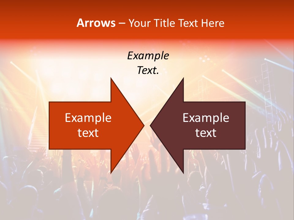 A Crowd Of People At A Concert With Their Hands Up PowerPoint Template