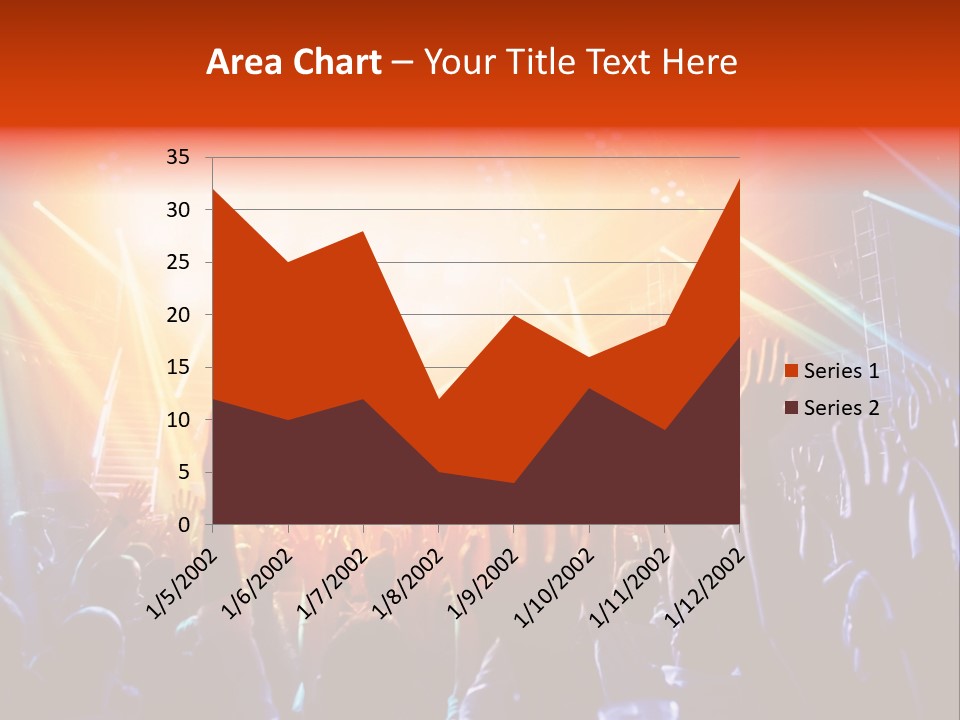 A Crowd Of People At A Concert With Their Hands Up PowerPoint Template
