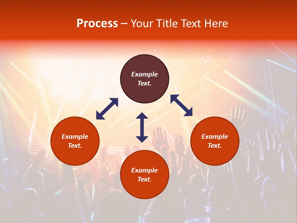A Crowd Of People At A Concert With Their Hands Up PowerPoint Template