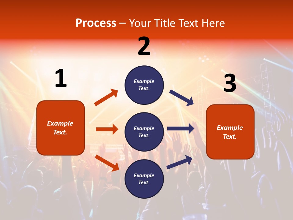 A Crowd Of People At A Concert With Their Hands Up PowerPoint Template