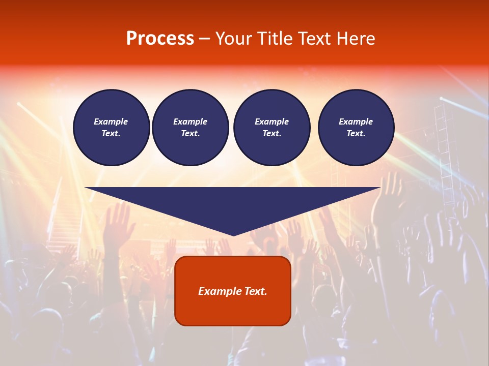 A Crowd Of People At A Concert With Their Hands Up PowerPoint Template