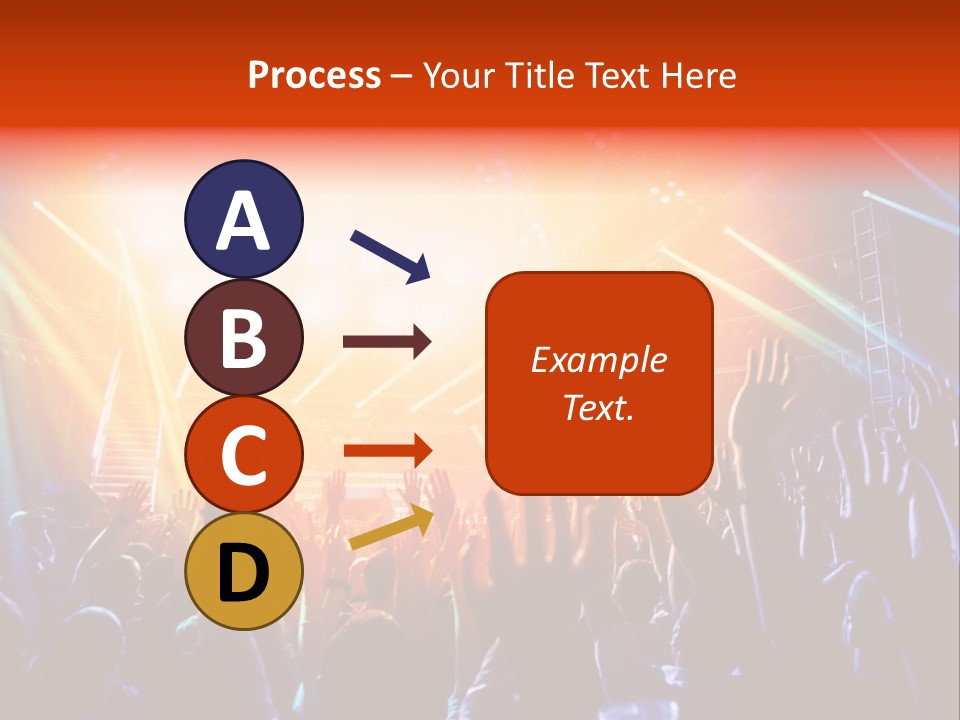 A Crowd Of People At A Concert With Their Hands Up PowerPoint Template