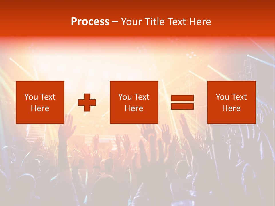 A Crowd Of People At A Concert With Their Hands Up PowerPoint Template