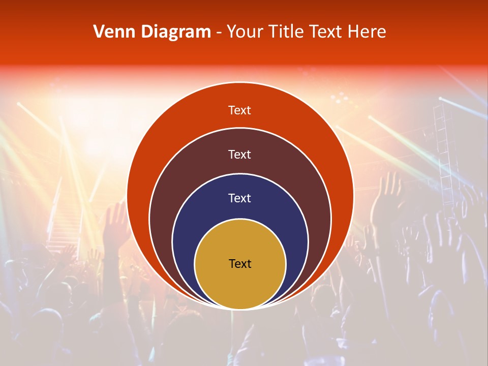 A Crowd Of People At A Concert With Their Hands Up PowerPoint Template