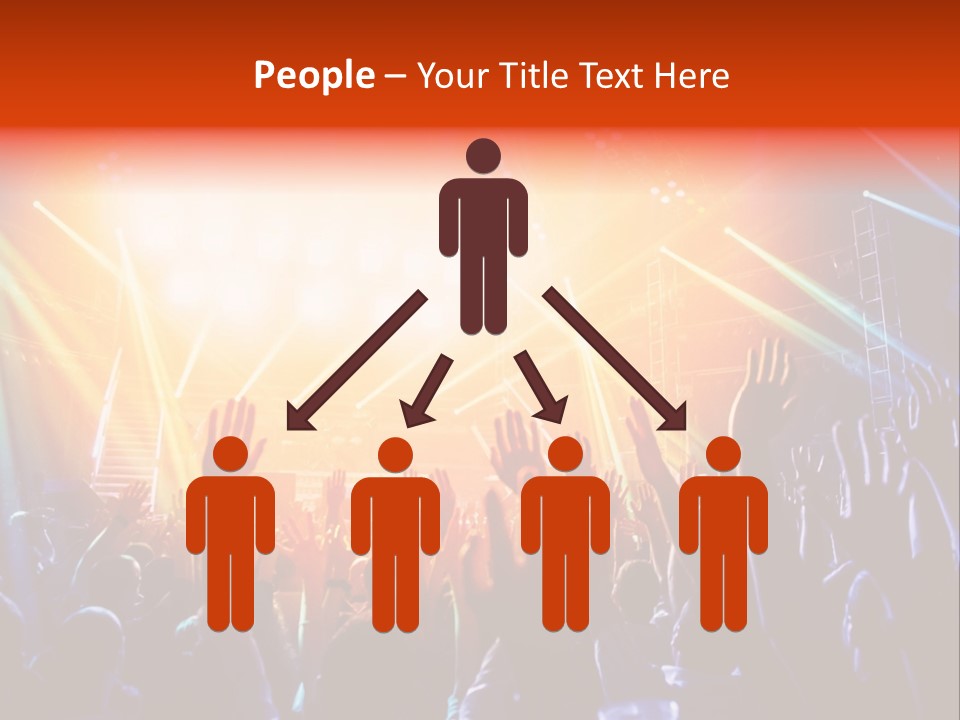 A Crowd Of People At A Concert With Their Hands Up PowerPoint Template