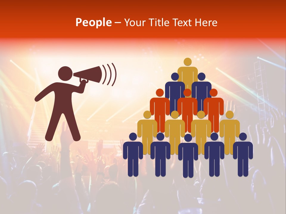 A Crowd Of People At A Concert With Their Hands Up PowerPoint Template