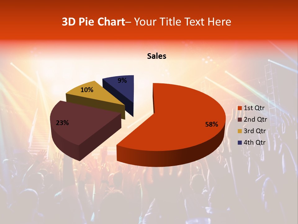 A Crowd Of People At A Concert With Their Hands Up PowerPoint Template